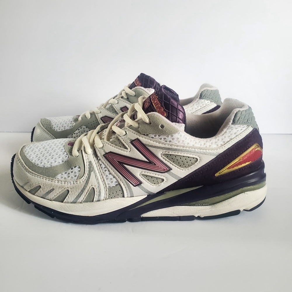New Balance Women's Cream and Purple Athletic Shoes